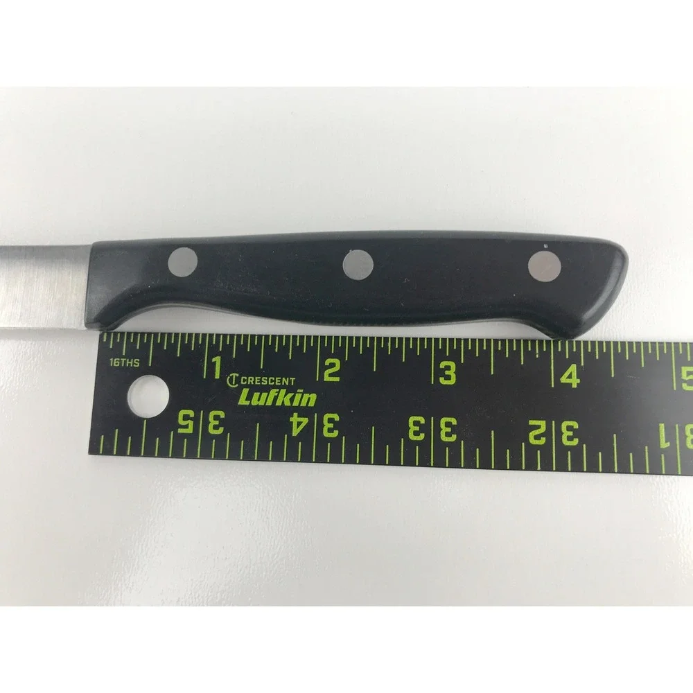 Sabatier Utility Knife Black Handle Stainless Steel Straight Edge Blade 4.5 Inch